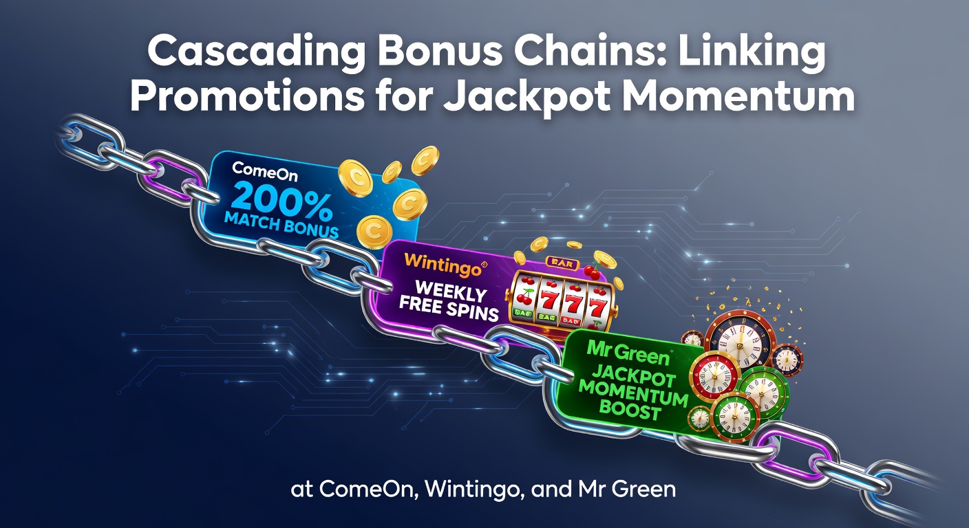 Grafische weergave van gekoppelde bonusketens die leiden naar jackpotgroei bij online casino's