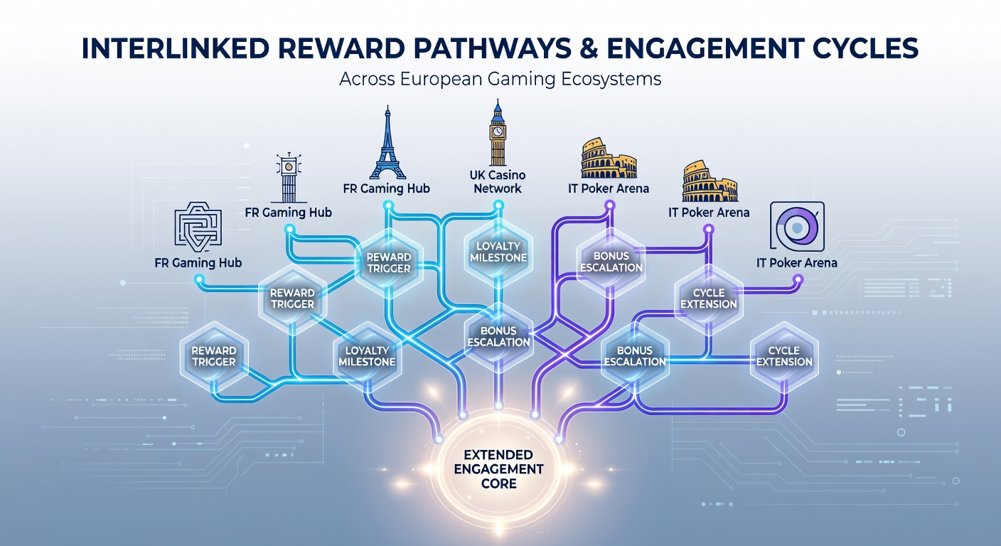 Overzicht van onderling verbonden beloningssystemen en engagementcycli bij Europese goksites