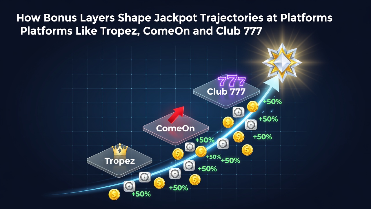 Illustratie van bonuslagen die jackpot trajecten beïnvloeden bij online casino platforms