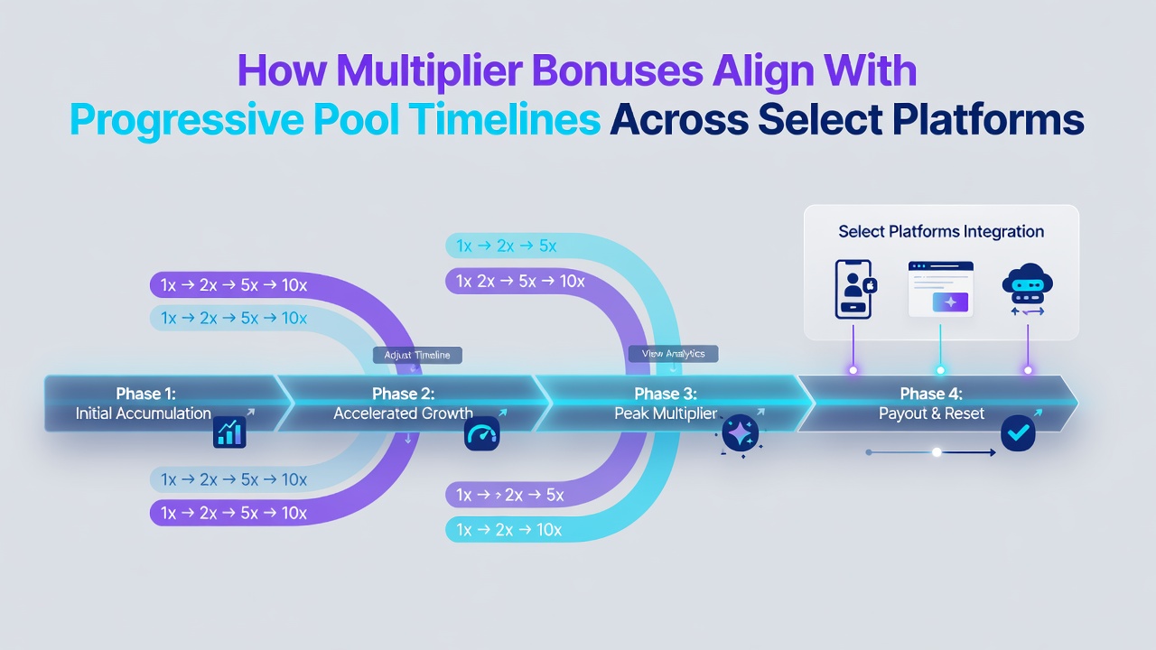 Grafiek van jackpot groei en multiplier effecten over meerdere platforms
