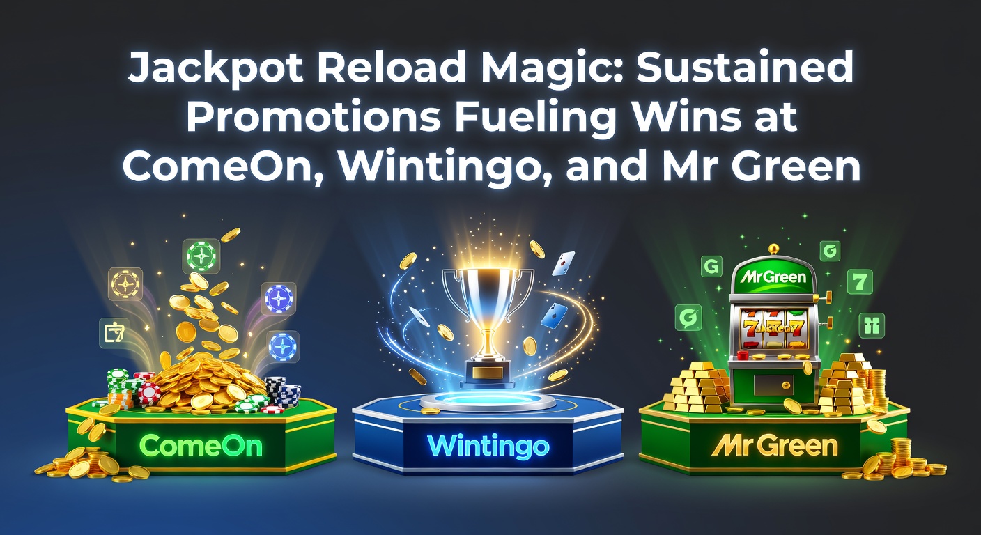 Spannende jackpot slots met reload bonus iconen bij ComeOn, Wintingo en Mr Green