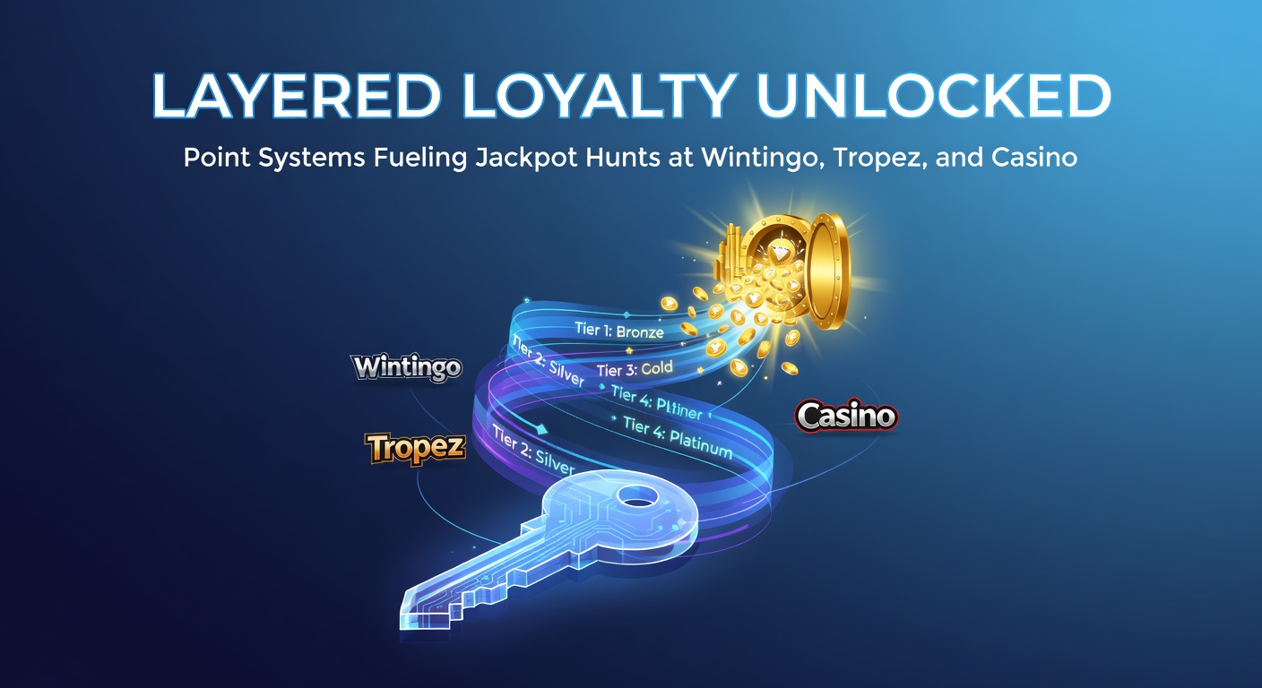 Grafiek van een gelaagd loyaliteitsprogramma met punten die leiden naar jackpotprijzen bij online casino's zoals Wintingo en Casino Tropez