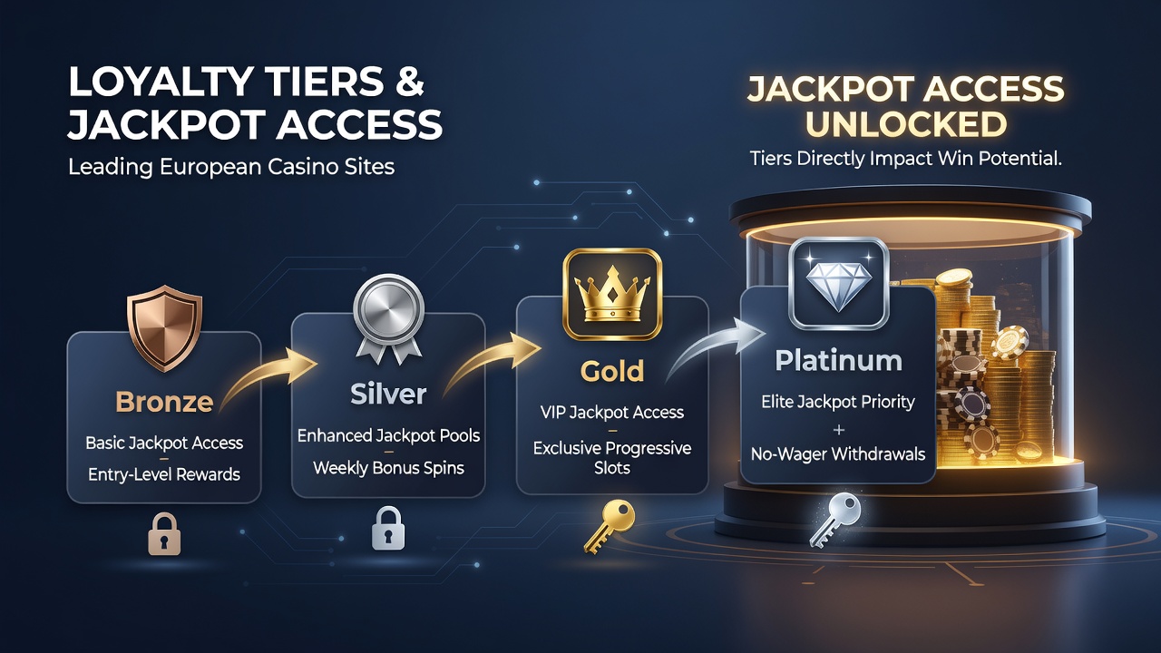 Grafiek die de relatie tussen loyaliteitsniveaus en jackpot winsten illustreert