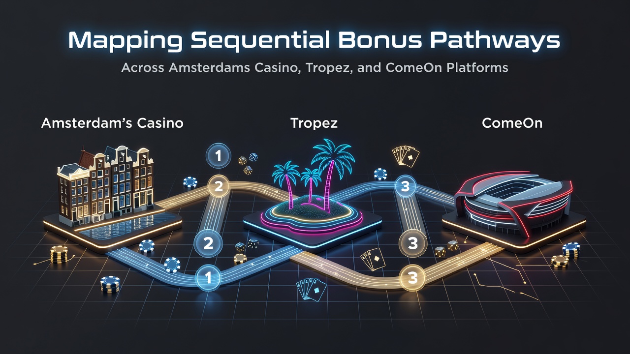 Overzicht van bonusstructuren op Amsterdams Casino, Tropez en ComeOn platforms