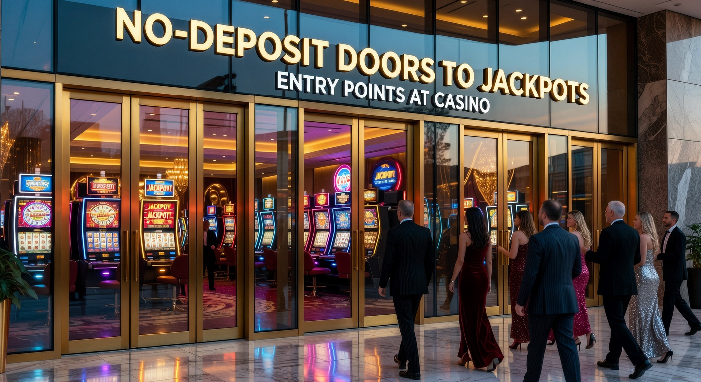 Schermafbeelding van een no-deposit bonusaanbod met jackpot-slots op een casino-website, waar spelers gratis kunnen starten zonder eigen geld in te leggen