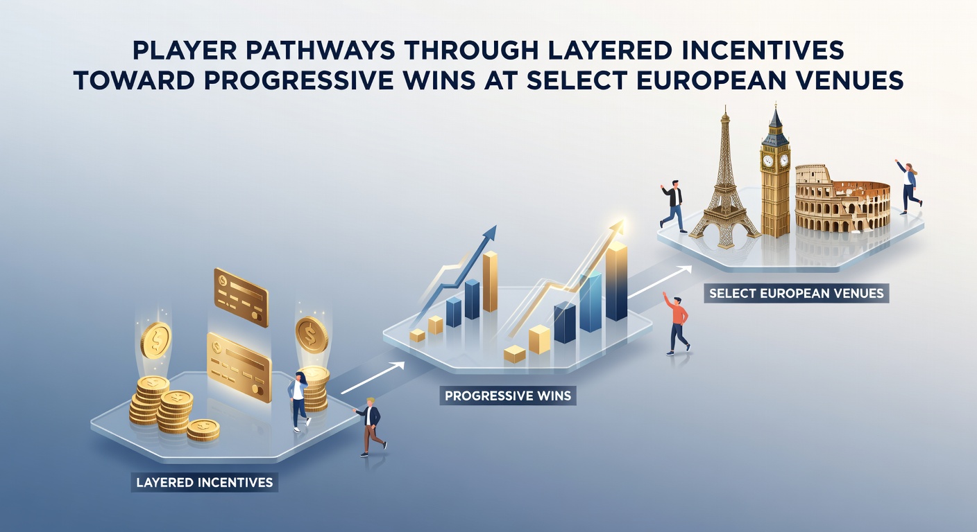 Illustratie van spelerstrajecten door gelaagde incentives in Europese casino's met progressieve winstmogelijkheden