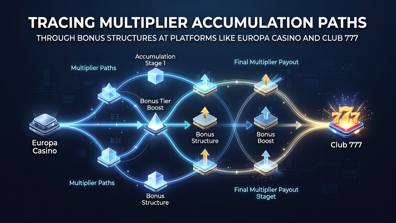 Diagram van multiplier accumulatie in casino bonusstructuren