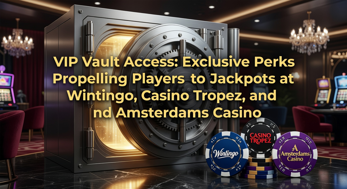 Afbeelding van een luxe VIP kluis met jackpot symbolen bij Wintingo, Casino Tropez en Amsterdams Casino